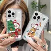 Handyhüllen Niedlicher Cartoon Weihnachtsmann Elch Schneemann Weihnachten Klare Hülle für iPhone 14 Pro Max 13 Mini XS XR X 7 8 Plus Soft Cover 231021