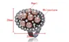Cluster Rings 1Pcs Fashion Rhodium Plated Zinc Alloy Resizable Colorful/Red Pearl Finger Ring Jewelery Xyr220