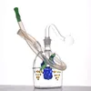 Square Hookah Glass Olej Burner Bong Rury wodne RIGITS ASHCACHER BONGS MAŁE ŁATWE WŁĄCZONE W Pudełku papierosowym z 10 mm samiec szklany rurka rura rurka oleju