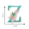 Ferro em letras de flores costura noção letras bordadas A-Z colorf flores forma alfabeto apliques para roupas chapéu camisas sacos di