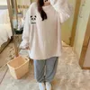 Women's Two Piece Pants Women Flannel Fluffy Pajamas Set Warm Pullover Female Plus Size Cartoon Pyjamas House Suit Ladies Winter Loungewear 7XL 231021