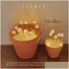 Veilleuses Veilleuses 1Pc Big Astuce DIY Lampe de table LED Chevet Simation Bouquet de fleurs Chambre Ambiance romantique Cadeau d'anniversaire Hom Dhwxb