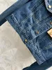 Kvinnors tvådelade byxor Designer Luxury Fashion Denim Women's Set Long Sleeve Lapel denimjacka och hög midja raka jeans Två 2 -stycken Set Outfit Tracksuit Q6A1