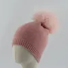 Bérets bébé chapeau pompon hiver garçon fille Angora tricot bonnet vraie fourrure de raton laveur automne chaud extérieur ski accessoire pour enfants