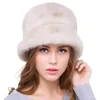 BERETS JKP Winter Whole Bucket Hat القبعات حيوانات عالية الجودة للنساء للنساء الأزياء الدافئة DHY18-12