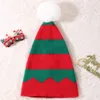 Chapeau de noël à la mode pour enfants et adultes, nouveau chapeau d'hiver, mignon, boule en peluche, chapeau chaud à carreaux rouge et vert