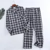 Nachtkleding voor heren Multi-geruite broek met lange mouwen Herfst Heren Warme homewear Voor Winter Ontwerp Kleuren Pyjama's en flanel Katoenen sets