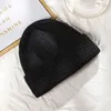 Ampla borda chapéus balde versão coreana cor sólida tricô manter quente mulheres beanie outono inverno curling unisex homens chapéu de malha crânio boné 231020