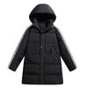 Men's Vests Winter Three bar Hooded Down Jacket Long Casual Coats High Quality Women Warm Fashion Brand Red Parkas 231020