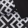 Ensembles de literie noir géométrique 8 pièces lit dans un sac ensemble de couette avec draps Queen 231020