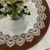 Table Cloth Round Tablecloth Cover European Luxury Lace Dust Dining Mat Retro High Grade White Restaurant 231020