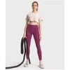 Lu lu alinhar limões calças de yoga ginásio leggings de fitness ao ar livre jogging esporte tecido com nervuras calças femininas calças de cintura alta legging feminina