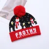 Christmas Hat Fashion For Kids And Adults New Christmas Knitted Hat Short Plush Santa Claus Hat Colorful Glow Knitted Wool Hat