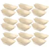 Dinnerware Sets 200 Pcs Disposable Wooden Boat Serving Platters Plates French Fries Sushi Tray Container Bowl Bamboo Bowls