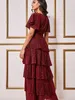 Elegante Grenze Mutter der Braut Kleider glänzend Kleid gegen Nacken formelle Abendkleider mehrschichtiger Bodenhochzeit Gast Prom Party Schwanz Prominente Kleid 403