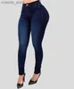 Damen-Jeans, Damen-Jeans, Street-Trend, einfarbig, hohe Taille, Stretch, Slim-Fit-Denim-Hose, formend, hoch taillierte Jeans, Damen-Vintage-Jeans, Q231023