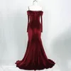 Casual Dresses Luxury Burgundy For Women Off The Shoulder Full Sleeve Bodycon Floor Length Elegant Evening Birthday Party Vestidos