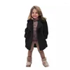 Chaquetas de invierno para niñas, abrigos cálidos de piel sintética, ropa de abrigo con cuello vuelto para niños, abrigo de Color sólido, ropa exterior informal