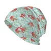 Bérets Masque de poisson rouge et motif de magnolia Bonnet en tricot Chapeaux de golf Homme Protection UV Solaire Femmes Hommes
