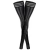 Socks Hosiery Women Sexy Lingerie Stockings Black Latex PU Wet Look High Stocking Faux Leather Long Knee Socks High Knee Socks 231021