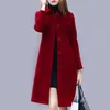 Женский длинный плащ из смеси шерсти, куртка с британским узором, утепленный теплый зимний плащ, красивое утягивающее пальто больших размеров, S 3XL, падение 231020