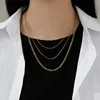 Catene Semplice Casual Elegante Collana a catena a maglie in acciaio inossidabile color oro 304 per regali di gioielli da donna 45 cm di lunghezza 1 pezzo