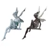 Dekorativa föremål Figurer Flower Fairy Sculpture Garden Landscaping Yard Art Ornament Harts Turek Sitting Staty Outdoor Angel Girl Figures Craft 231021