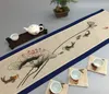Chemin de Table drapeau chinois Zen coton chanvre thé nappe art longue nappe tapis de fabrication à sec 231020