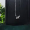 Pendant Necklaces Fashion Sweetness S925 Silver Butterfly Necklace Women Elegant Temperament Shining Brand Jewelry Luxurious 231020