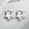 Hoopörhängen Kofsac enkel femspetsig stjärna öronspänne för kvinnor mode 925 Sterling Silver Lady Jewelry Creative