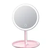 Compact Mirrors Led Makeup Mirror USB Storage LED Face Mirror Adjustable Touch Dimmer Led Vanity Mirror Stand Up Desk Cosmetic Mirror 231021