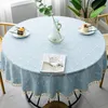 Table Cloth Wedding el Banquet Cover Embroidered Plaid Cotton Linen Round Tablecloth Indoor Dining Room Kitchen Outdoor Decor 231020