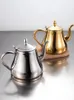 Flacons de hanche théière en acier inoxydable doré adapté pour El Restaurant bureau maison cuisinière à induction bouilloire à thé couleur unie style chinois