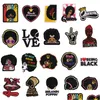 Uppfattningar 20 datorer svart flicka broderad för kläder söta afro järn som applikation klädklänning skor hattar väskor diy droppleverans