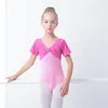 Scenkläder kort/långärmad balettgymnastik Leotards tjej varm bodysuit dans ballerina kläder barn barn unitard danskläder