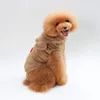 Vestuário para cães outono e inverno roupas para animais de estimação urso de pelúcia pequenas orelhas jaqueta com capuz roupas