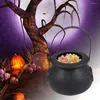 Bouteilles de stockage 12 pièces 5x7 cm pots de bonbons bouilloires chaudron de sorcière seau à main pour accessoires suspendus de fête d'Halloween (noir)