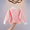 Cardigan Girl Sweater 2023 Autumn and Winter Model Imitation Mink Velvet Plus Small Girls 'Foreign drakar 231021