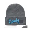 Overige Huishoudelijke Diversen Thuis Kleding Heren Dames Gebreide muts Mode Cookie Backwood Patroon Borduursel Ski Warme Wintermuts Sklie Dhne