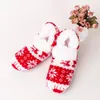 Christmas Decorations 1 Pair Lovely Floral Deer Floor Shoes Non-slip Soft Bottom Plush Slippers For Women Winter Warm Bedroom Accessories