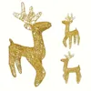 1шт 14,17-дюймовый искусственный полый золотой блестящий рождественский олень для рождественского декора, декора каминного стола, для дома, украшения для гостиной, настольного дисплея
