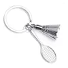 Porte-clés 10pcs badminton et raquette porte-clés volant porte-clés anneau pour cadeaux d'anniversaire accessoires de style de mode