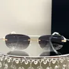 Novos óculos de sol de grife de luxo para homens e mulheres óculos de sol sem aro uv400 lentes protetoras retrô óculos retângulo design dourado cinza vem com estojo original