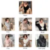 スカーフファッション濃い暖かい固体模造毛皮スカーフ人工ウールビブ女性スカーフファーカラーとポンポム231021