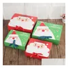 Andra evenemangsfest levererar julafton presentförpackningar Xmas Candy Large Box Santa Claus Paper Case Design Printed Packing Activity Deco DH0of