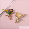 Pins Brooches Simple Design Alloy Oil-Drip Bird Brooch Fashion Personality Animal Cor Men Women Pin Clothing Jewelry Gift Drop Deliv Dhty7