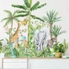 Wall Stickers World Map Safari Animals Wall Stickers for Kids Boys Girls Baby Room Decoration Giraffe Lion Wallpaper Nursery Wall Decal Vinyl 231020