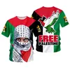 Męskie koszulki palestyna flaga 3d t shirt kobiety mężczyźni dzieci lato moda o nokrej śmieszne tshirt grafiki tee streetwear dro dhtsj