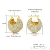 Hotsale femmes boucles d'oreilles jaune blanc plaqué or complet Bling CZ rond cerceaux boucles d'oreilles pour filles femmes pour fête de mariage beau cadeau