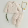 Clothing Sets Toddler Baby Spring Casual Outfits Kid Girl Boy Button Long Sleeve Shirt Cargo Pants Set Fall Children Clothes